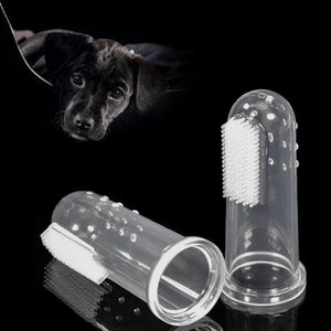 1 Pcs New Hot Selling Super Soft Pet Finger Toothbrush Teddy Dog Brush Bad Breath Tartar Teeth Tool Dog Cat Cleaning Supplies